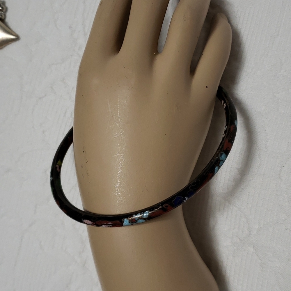 Cloisonné Floral Painted Bracelet